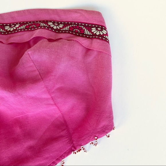 Le Chateu Tie-up Beaded Bandeau Crop Top - Picture 4 of 17